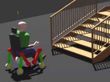 Simulation, control and design of a robotized wheelchair able to cross difficult terrain